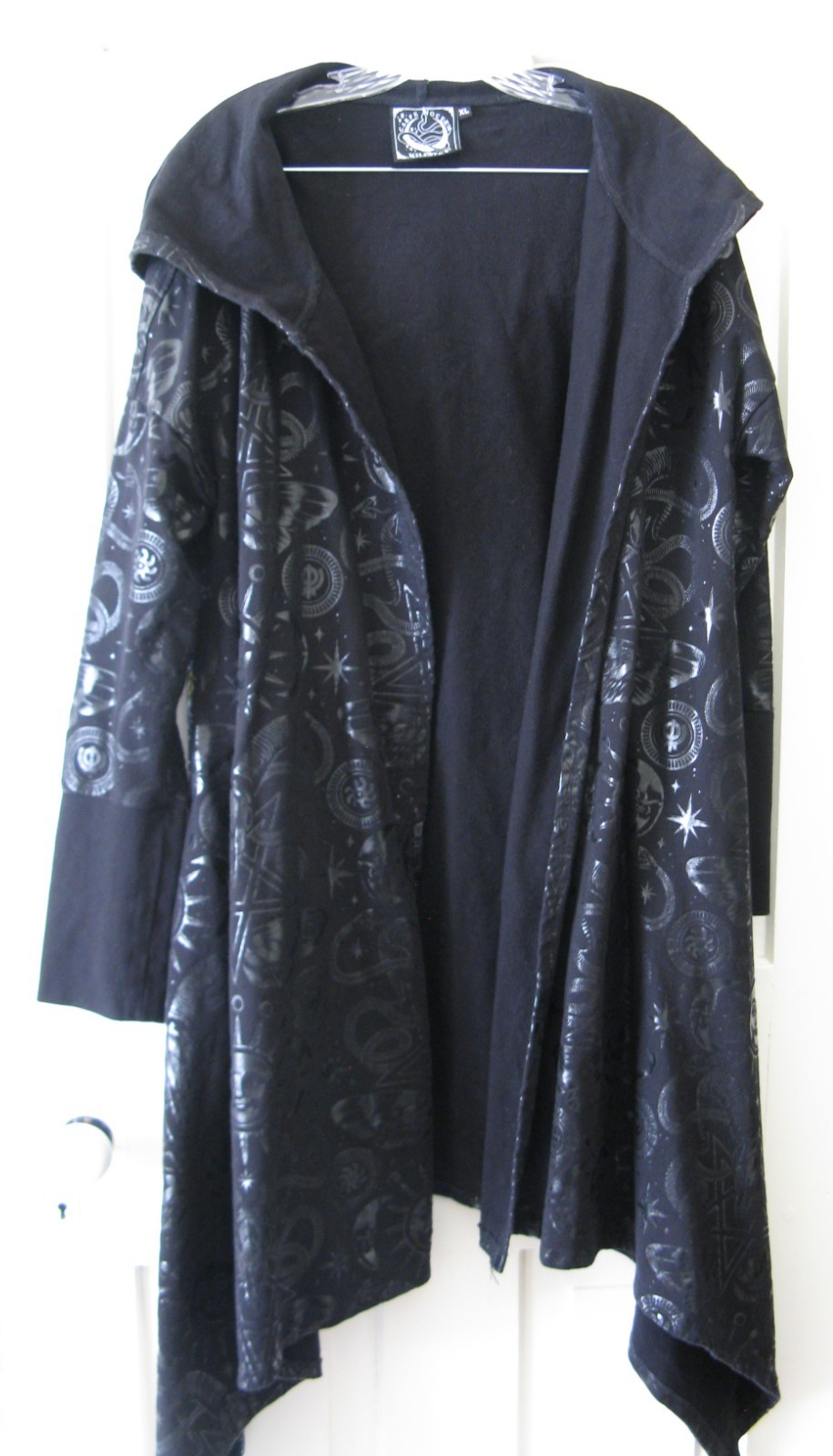 KILLSTAR CARPE NOCTEM BLACK CELESTIAL HOODED OPEN FRONT CARDIGAN COAT XL
