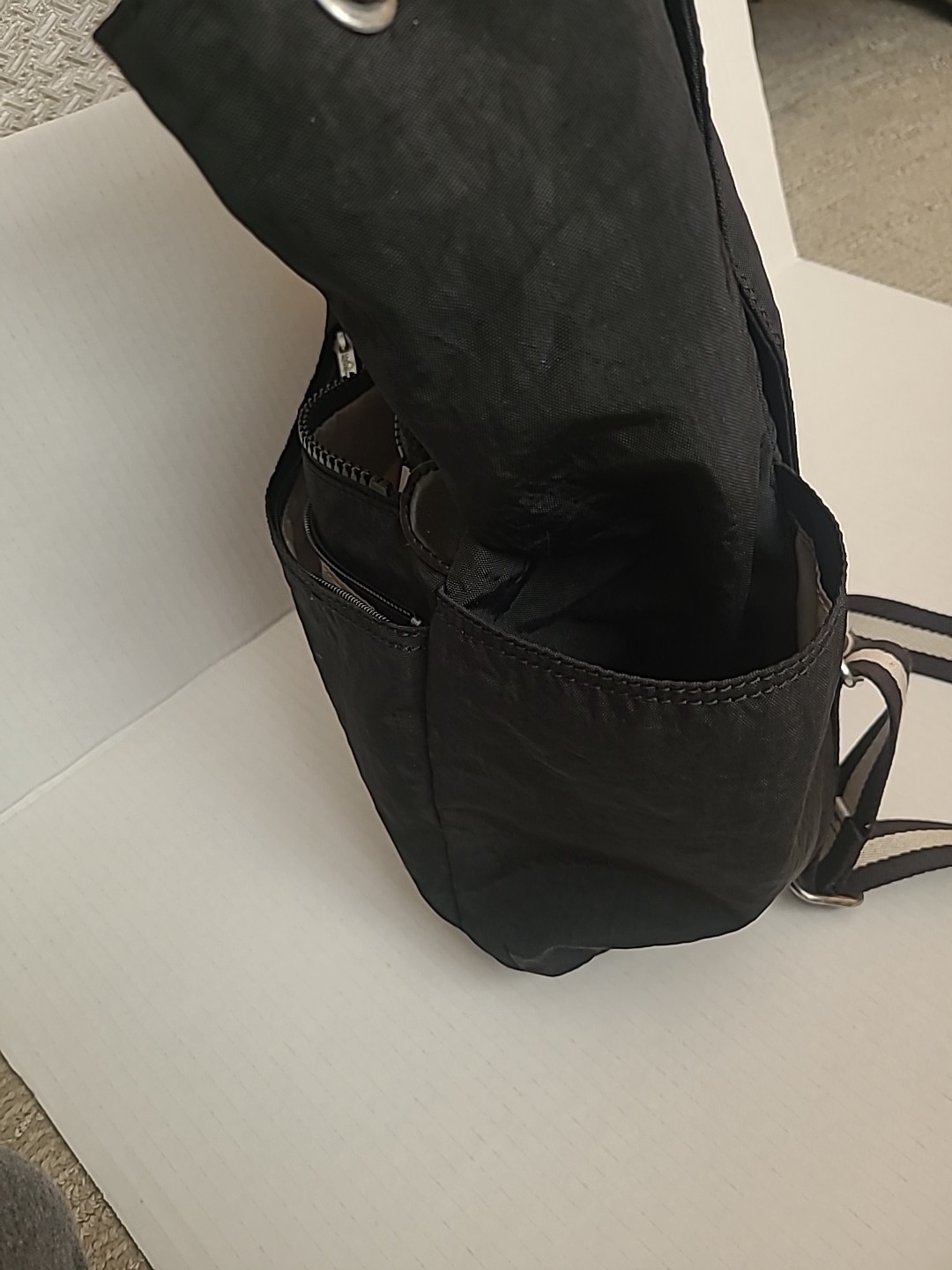 Kipling Womens Textured Zip Silver Tone Hardware Backpack Used