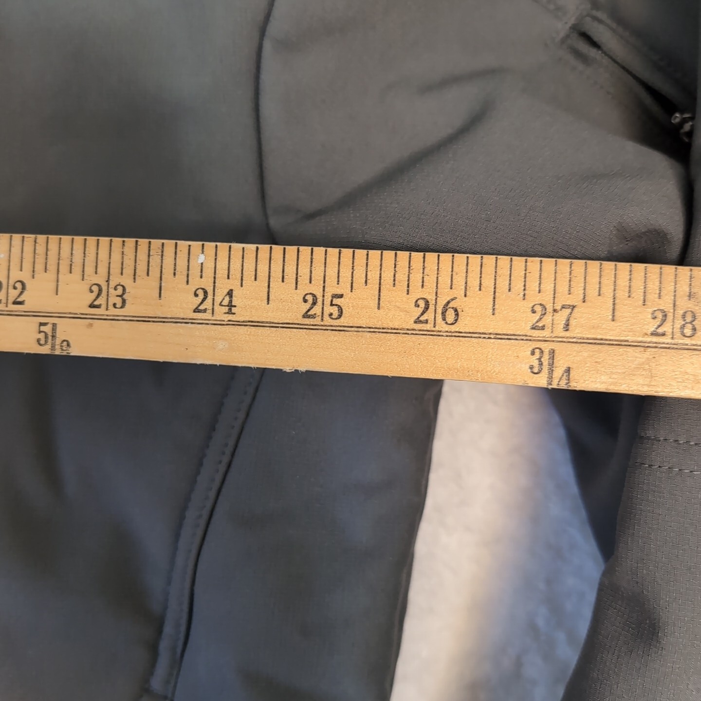 All in Motion GRAY PLUSH Lined Soft Shell hooded Jacket Coat Full Zipped pockets