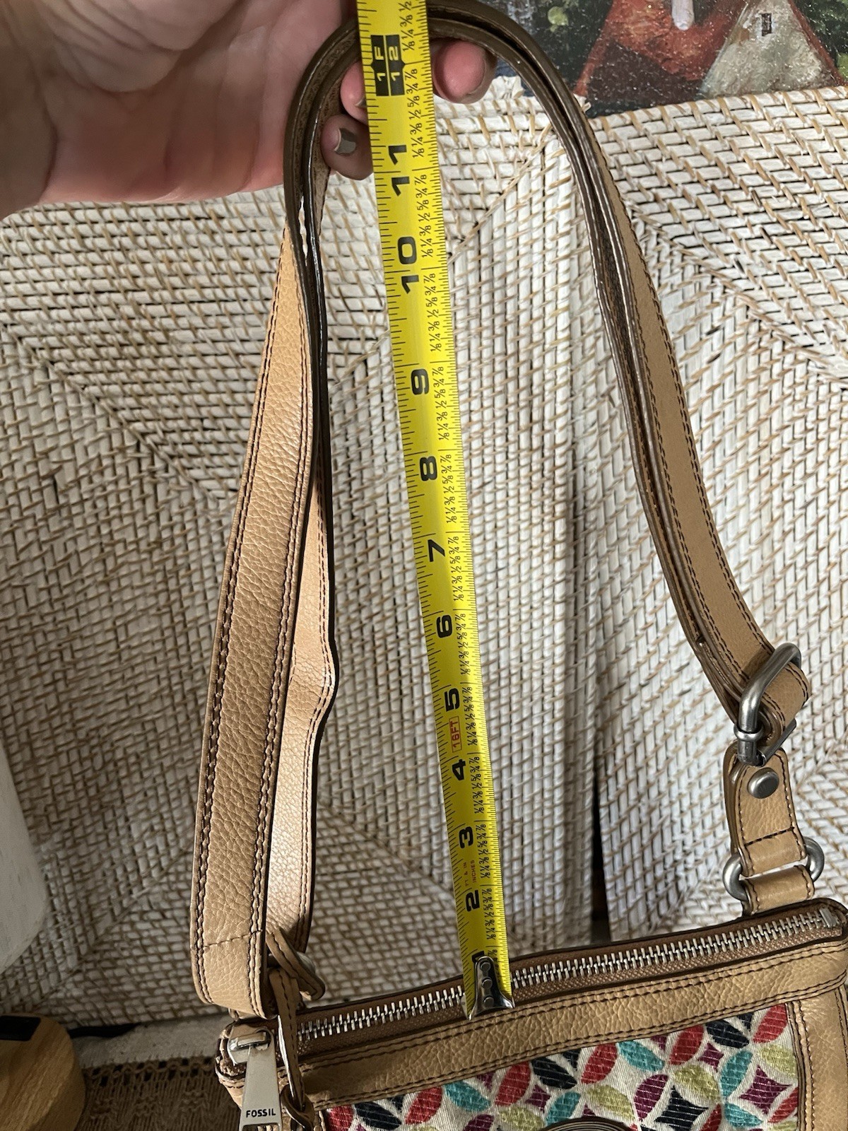 FOSSIL Maddox Shoulder Bag Or Crossbody, Turn Lock Front Zip Closure, Colorful