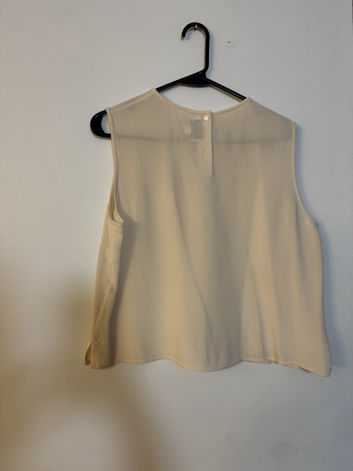 Vintage Women’s ANN TAYLOR 100% Silk Blouse Y2K Feminine Preppy Cream 12