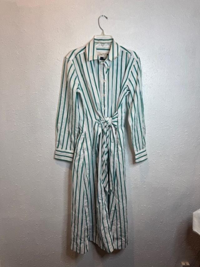 NWT Universal Thread Women’s Long Sleeve Midi Dress Striped Blue & Green Sz XS