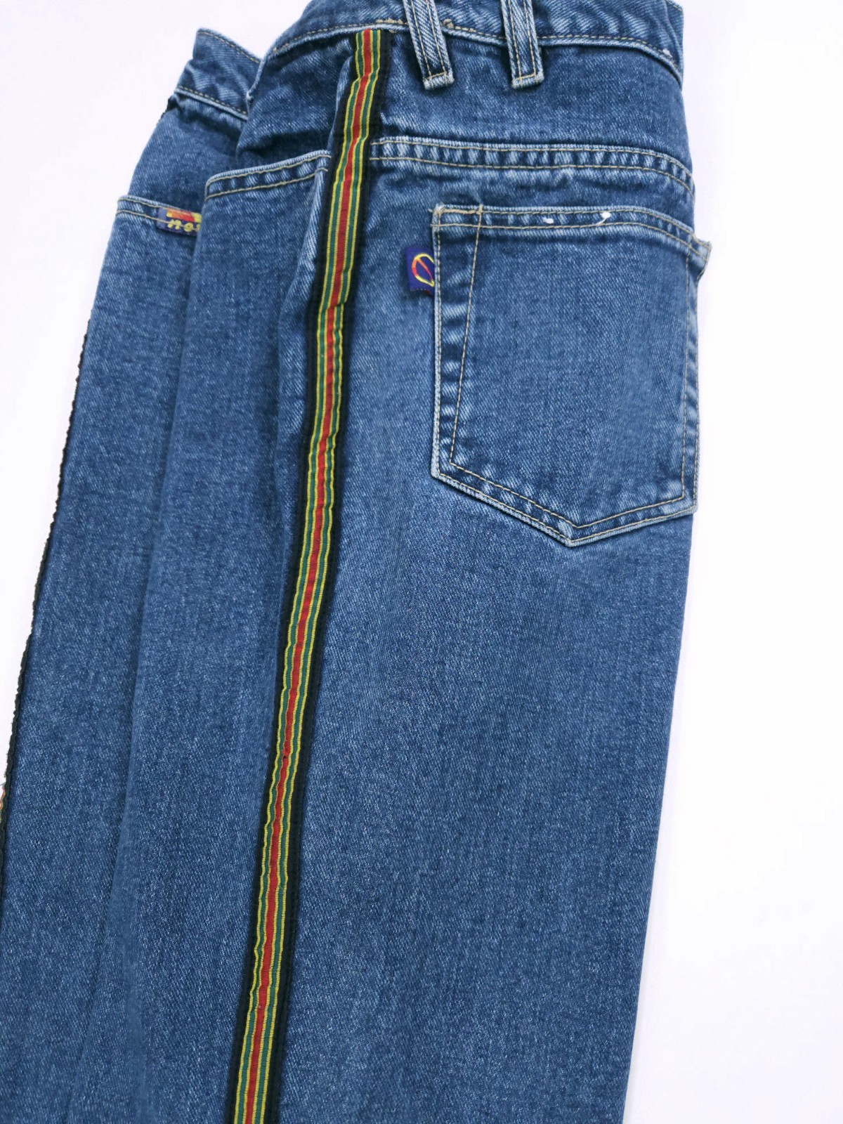 No Excuses Live On Stage Y2K Jeans Women’s 31×21 Flare Leg Ribbon Striped