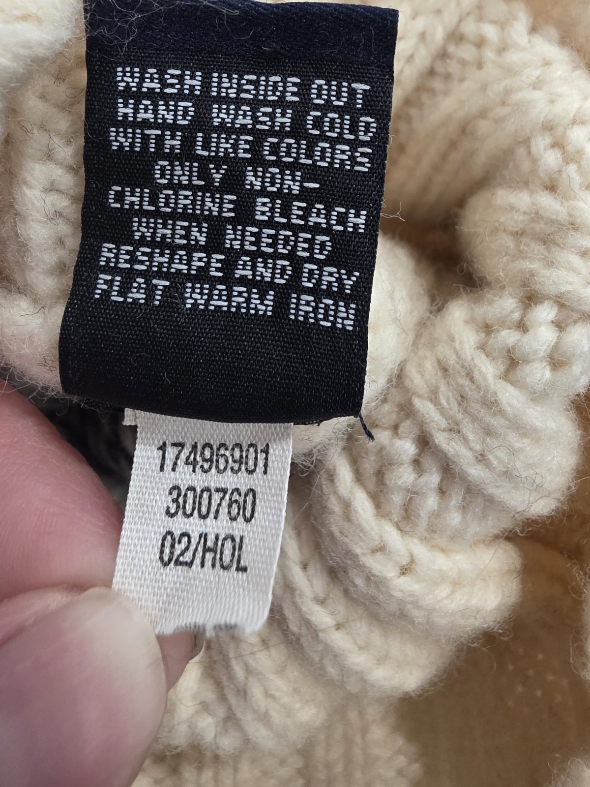 VTG GAP 100% Lambswool Nordic Fair Isle Sz L Turtleneck Sweater Ivory Black Cozy