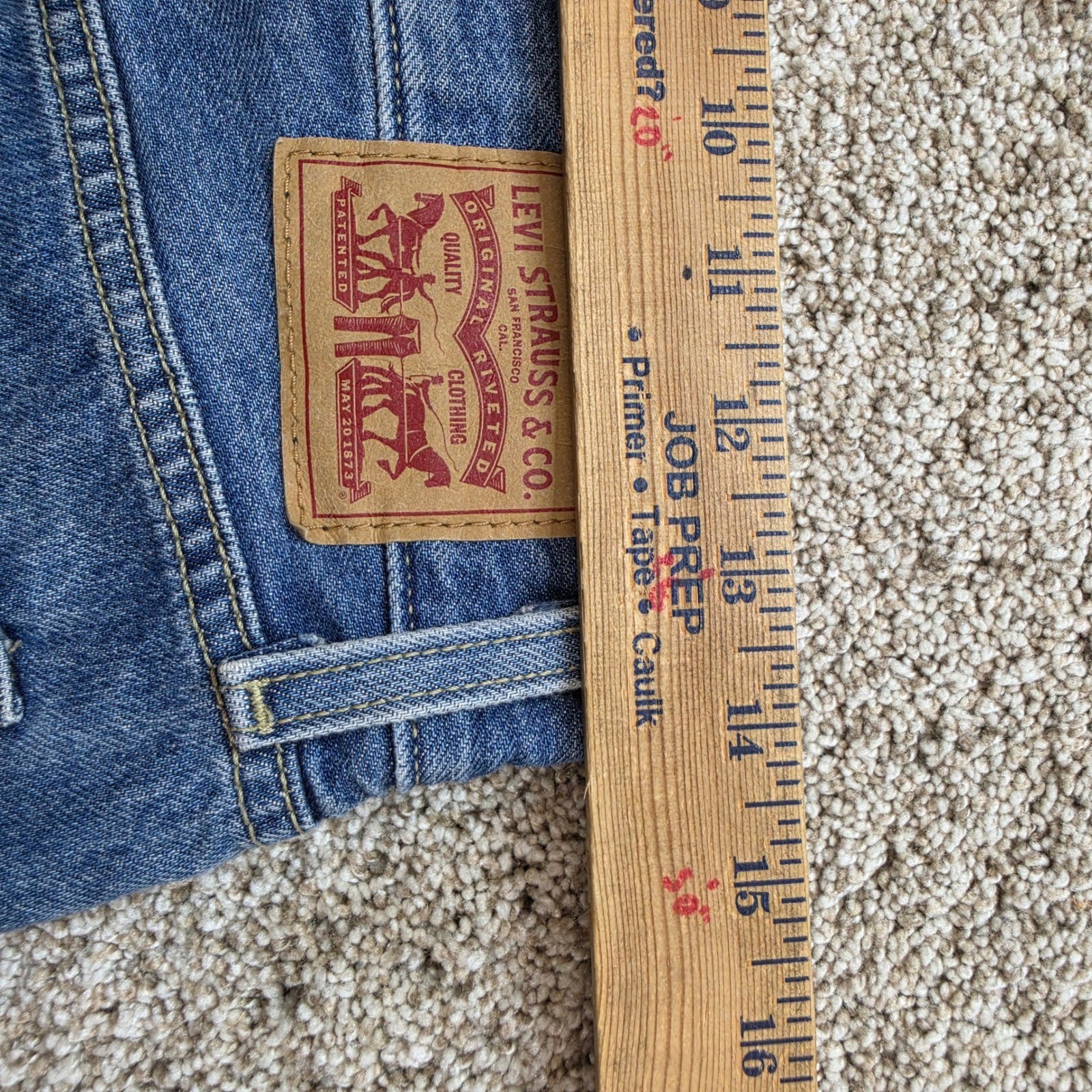 Levi’s Low Pro Straight Jeans Womens 26 Blue Cotton Distressed Raw Hem 90s Style