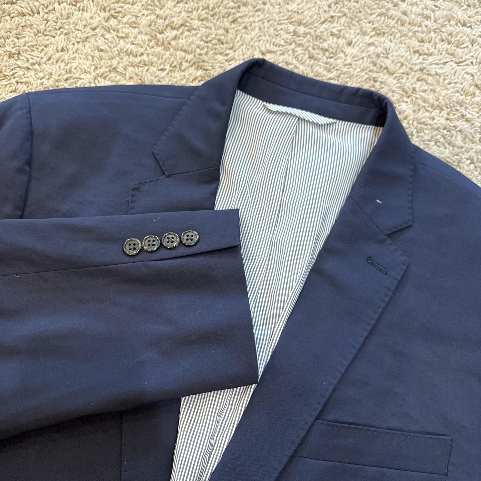 Todd Snyder Blazer Mens 44 Navy Blue Wool Stretch Mayfair Fit Jacket Two Button