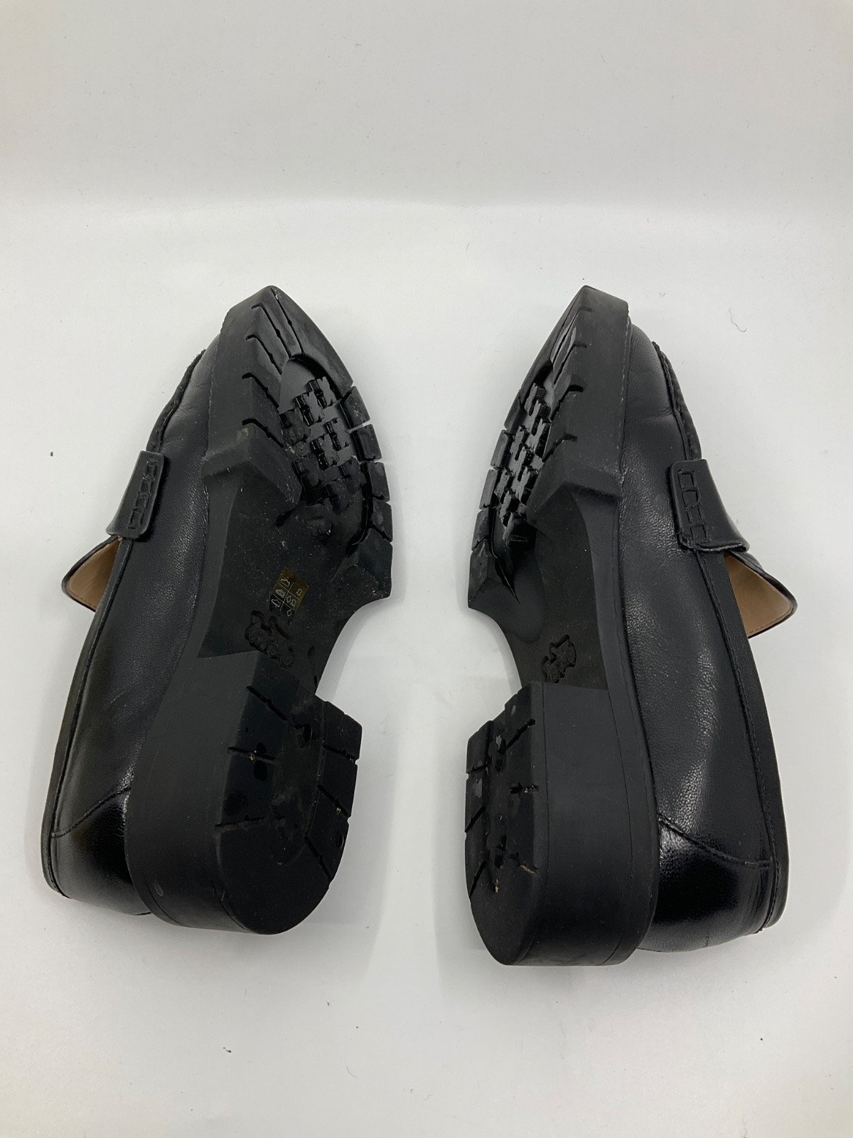Coach Leah Platform Lug-Sole Loafers Black Size 6B Chunky Leather