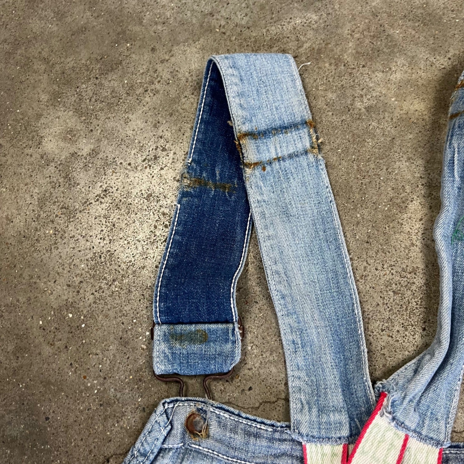 Washington Dee Cee Overalls 40×30 Blue Vintage Distressed Painter Workwear 50s