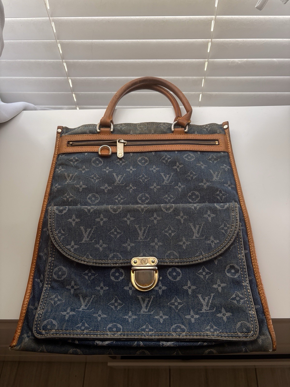 Louis Vuitton Vintage Monogram Top Handle Satchel Gold Hardware Pockets