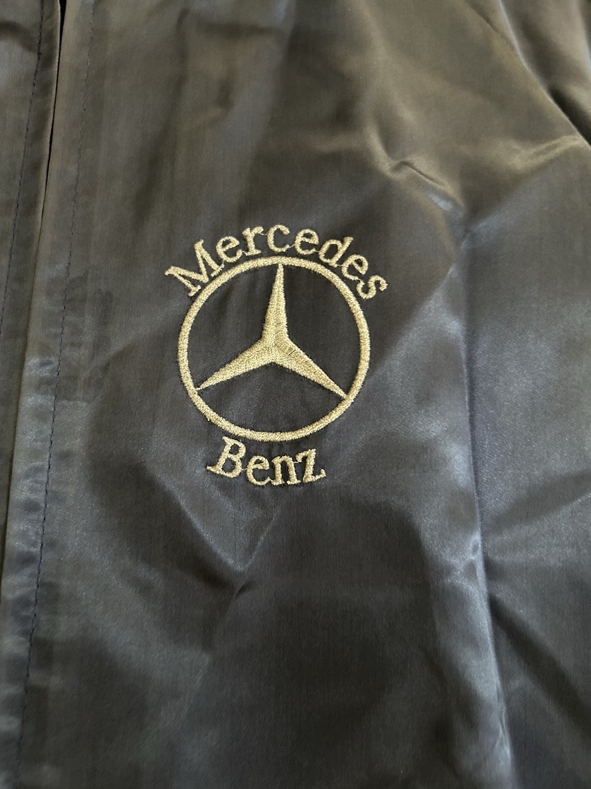 VTG 70s 80s Mercedes Benz Satin Bomber/Racing Jacket-Read-L(Fit M/L)Embroidered