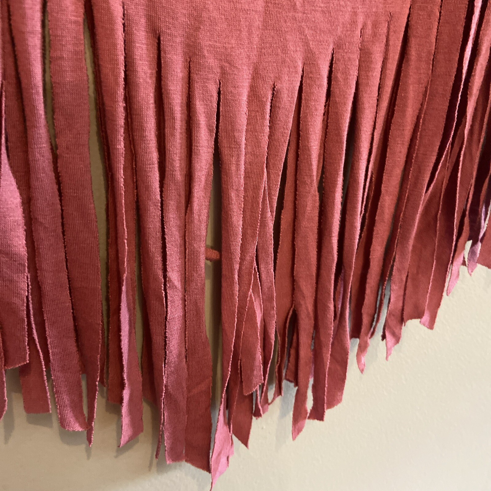 Montrez Fringe Tank Top Western Mauve Pink Boho Size S/M Beach Vacation Y2K 90s