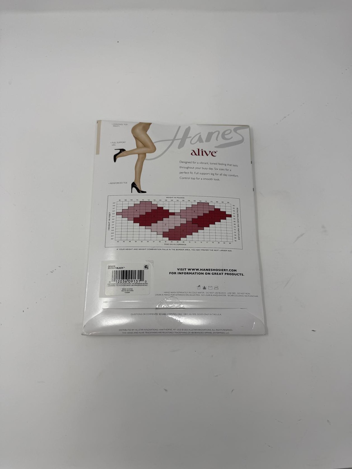Hanes Alive Toe Sheer Pantyhose Barely Black Size F Pack of 1