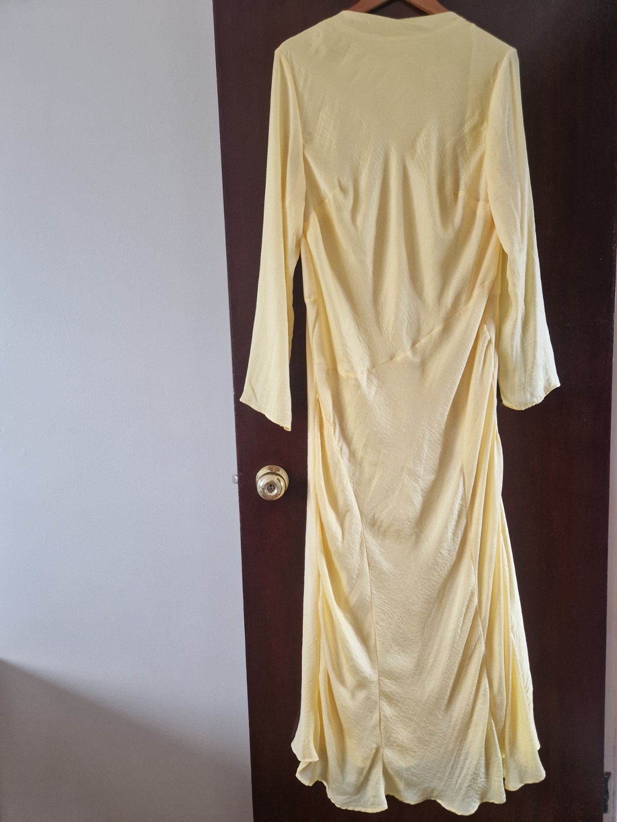 Asos Design Long Dress Size 18 Yellow Summer Wedding Occasion Party Graduation