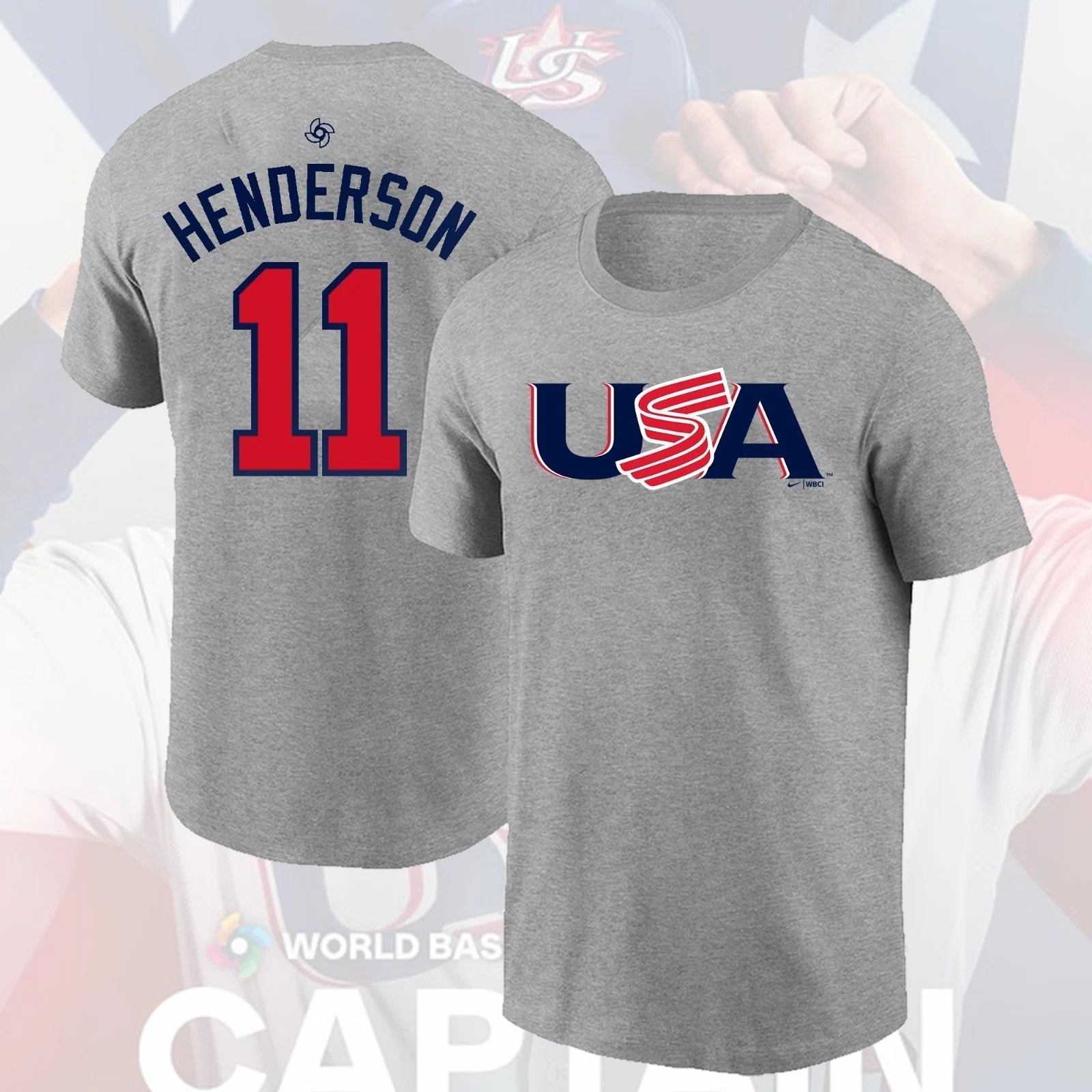 Gunnar Henderson #11 USA Team 2026 World Baseball Classic Name & Number Fan Look