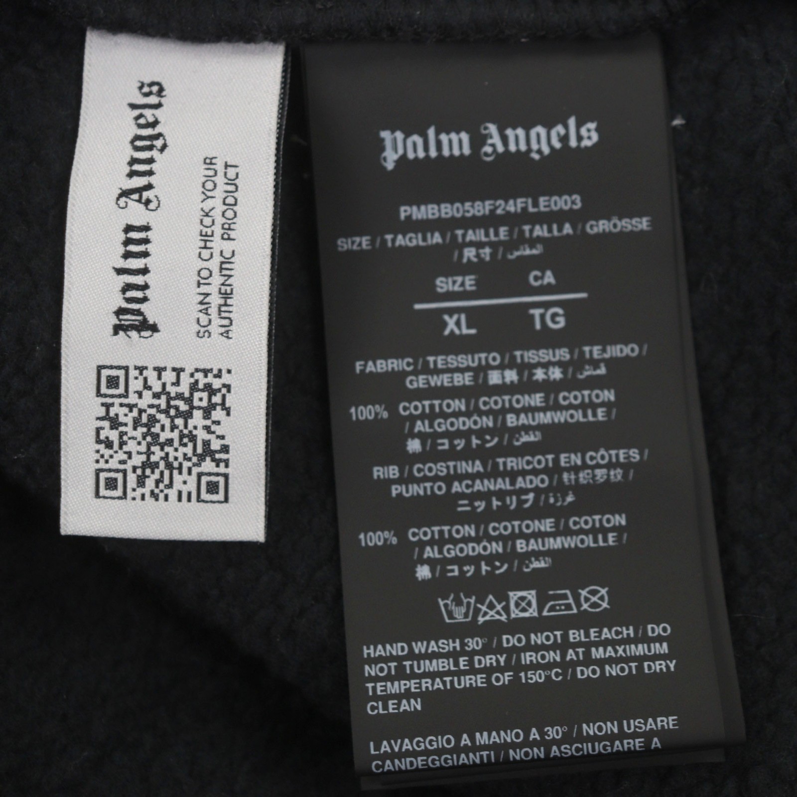 Palm Angels College logo Cotton Hoodie – DUTY FREE