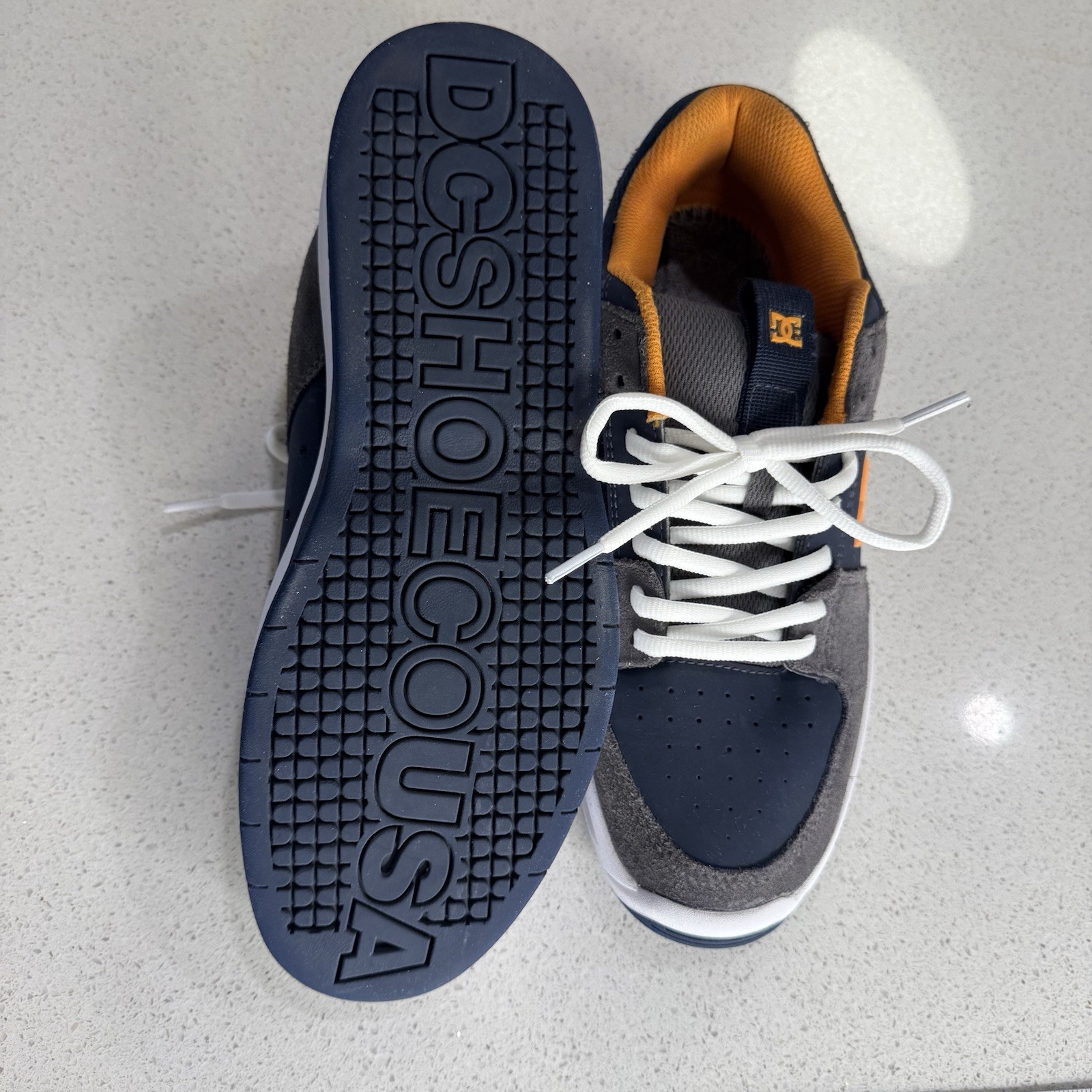 Men’s DC Lynx Zero Shoes Navy Orange Skateboarding Sneakers Size 9.5
