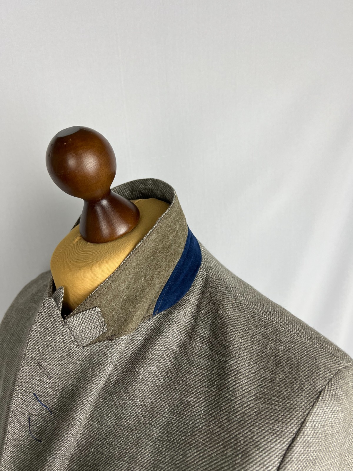 HACKETT Mayfair Solid Gray-Beige Double-Breasted LinenWool Sport Coat 38US48IT