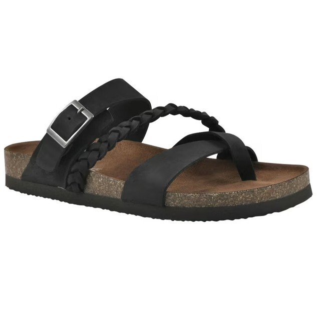 Mountain Sole Black Sandal size 8, woman’s NEW IN BOX