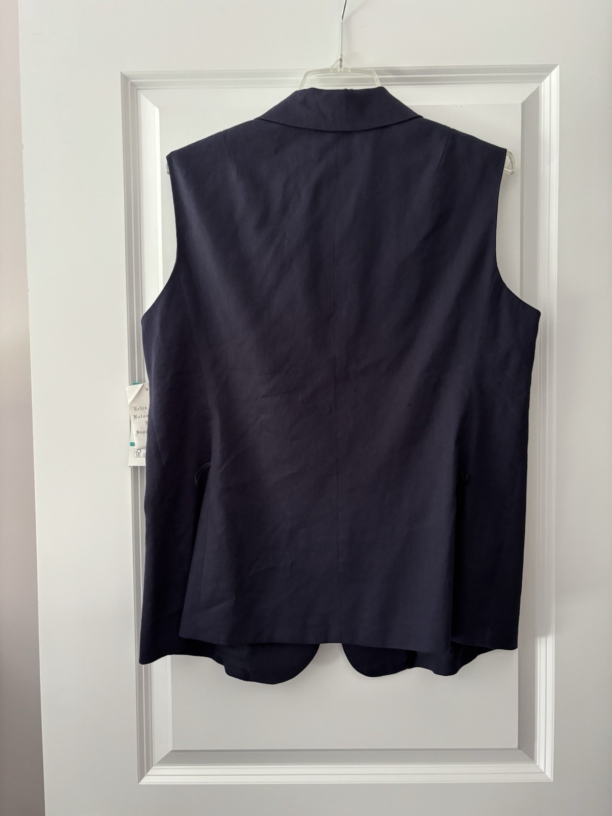 NWT Jones New York Linen Blend Vest Size 16 Wear To Work Top Navy Blue Lined NEW
