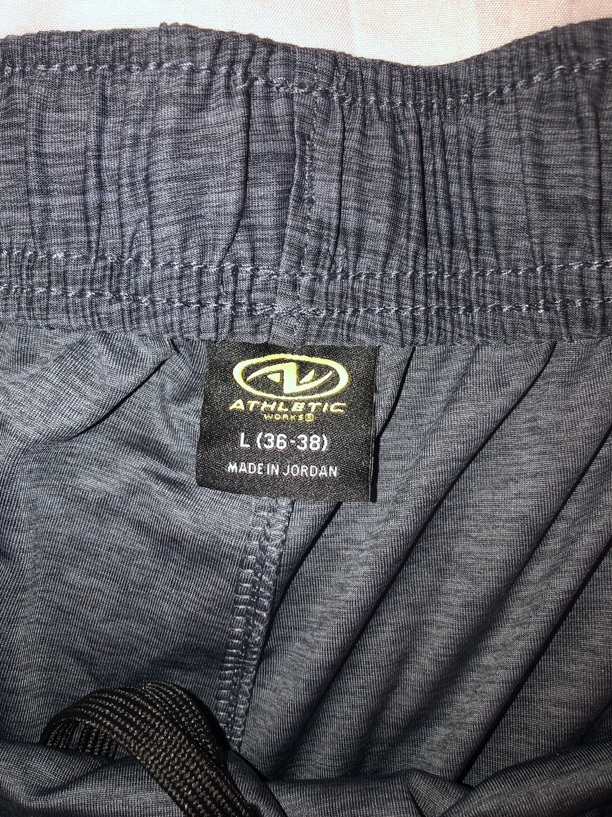 Athletic Works Men’s Knit Jersey Shorts Greystone Heather Elastic Waist L 36-38