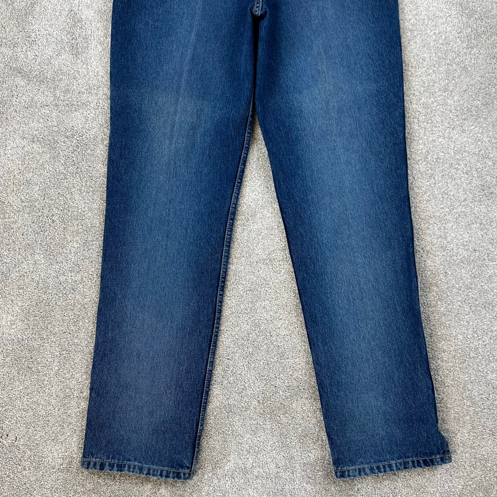 Vintage Lawman Western Bareback Studded Criss Cross Leather Denim Jeans (Sz 36)