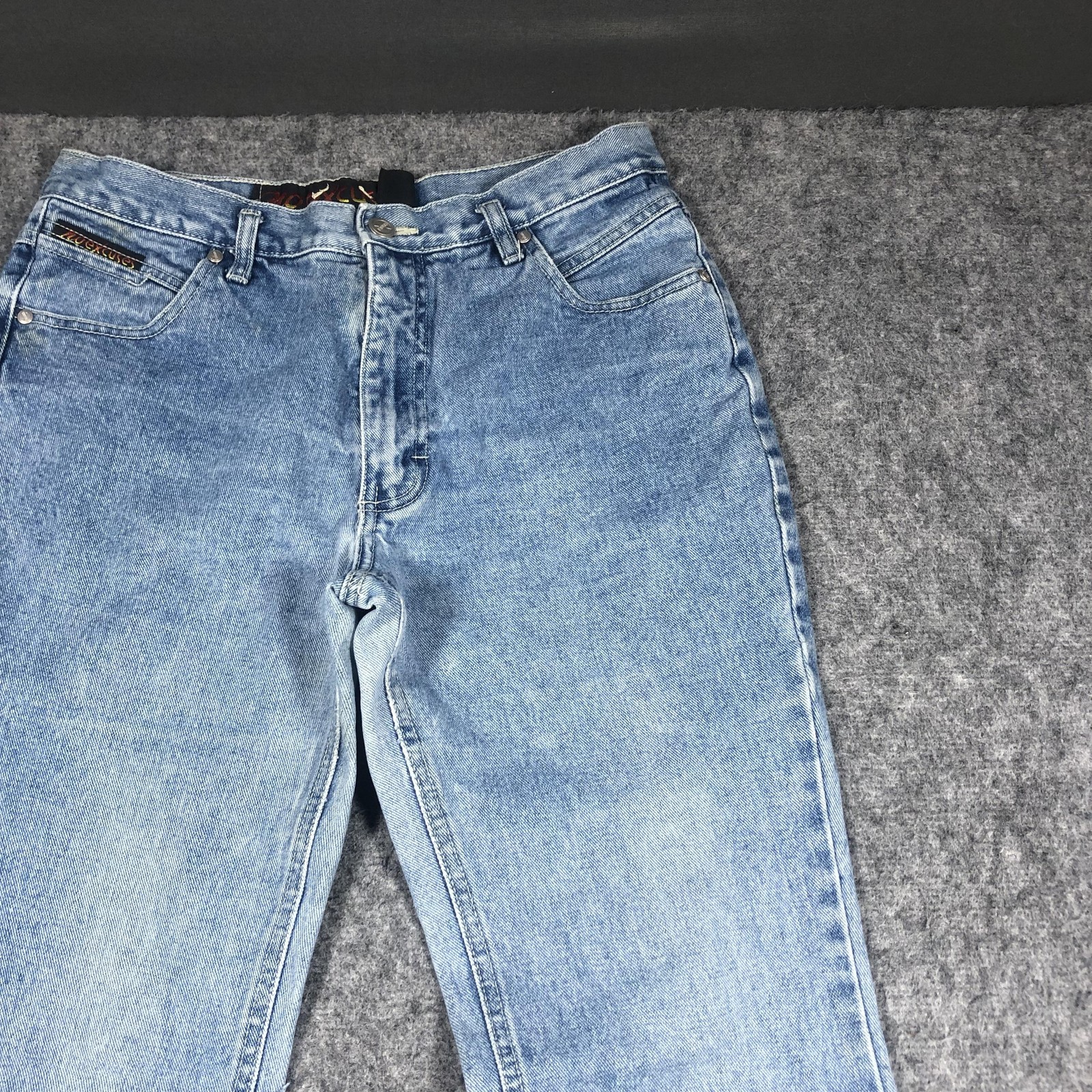Vintage No Excuses Flare Jeans Juniors 11/12 Blue Light Wash High Rise Denim Y2K