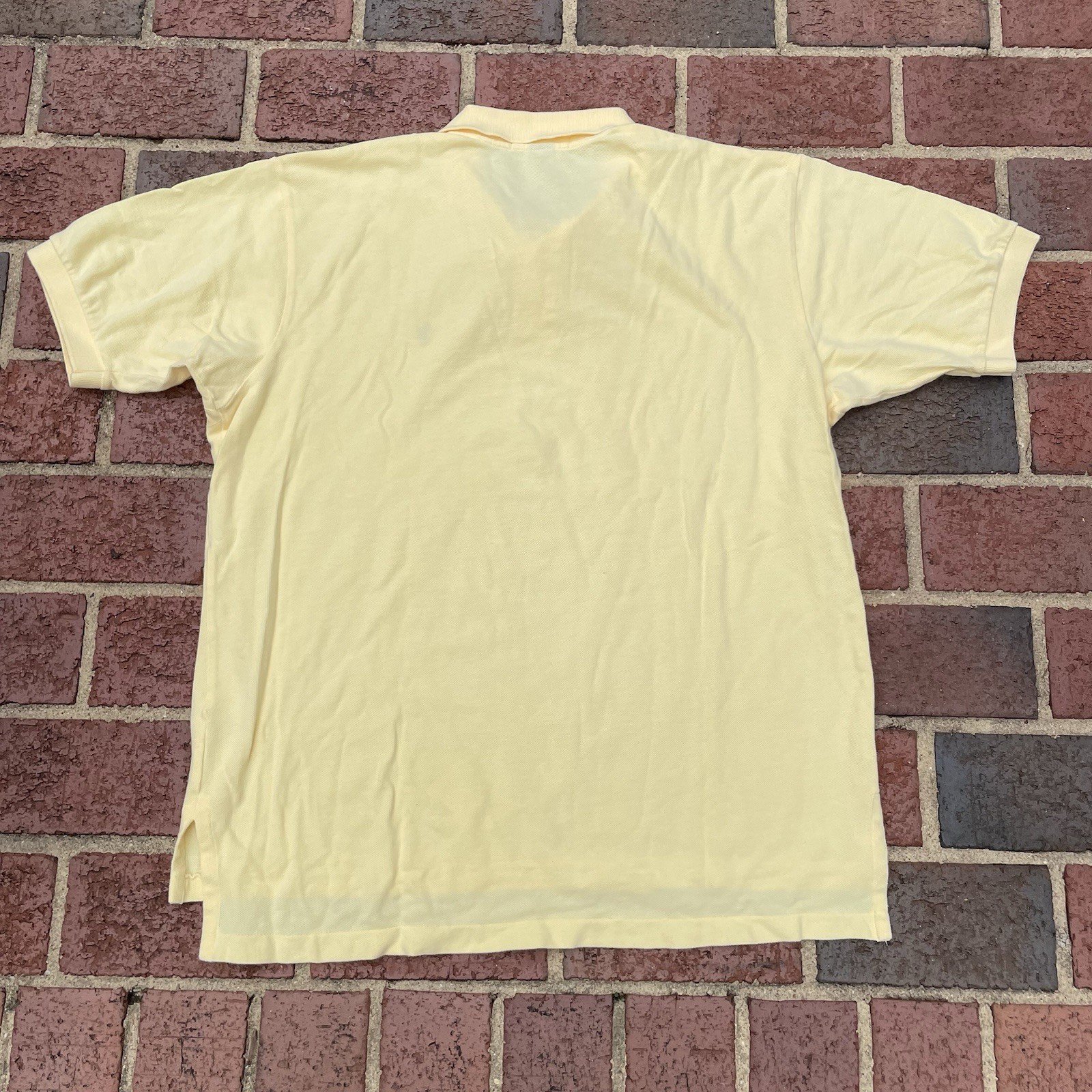 Vintage Polo Ralph Lauren Shirt Men Size XL Yellow Blue Pony Short Sleeve Preppy