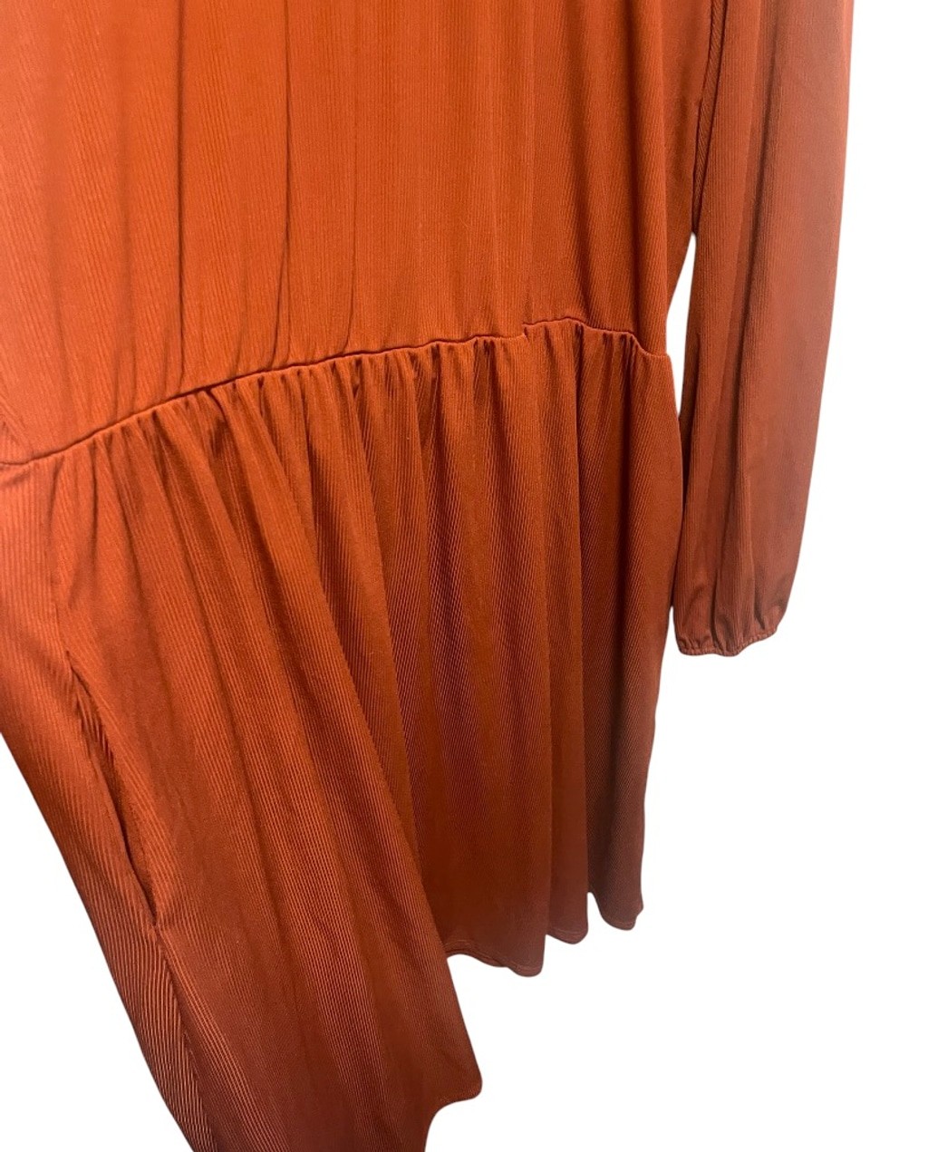 Women’s SHEIN Plus Rust/Burnt Orange Ribbed Long Sleeve Dress 4X
