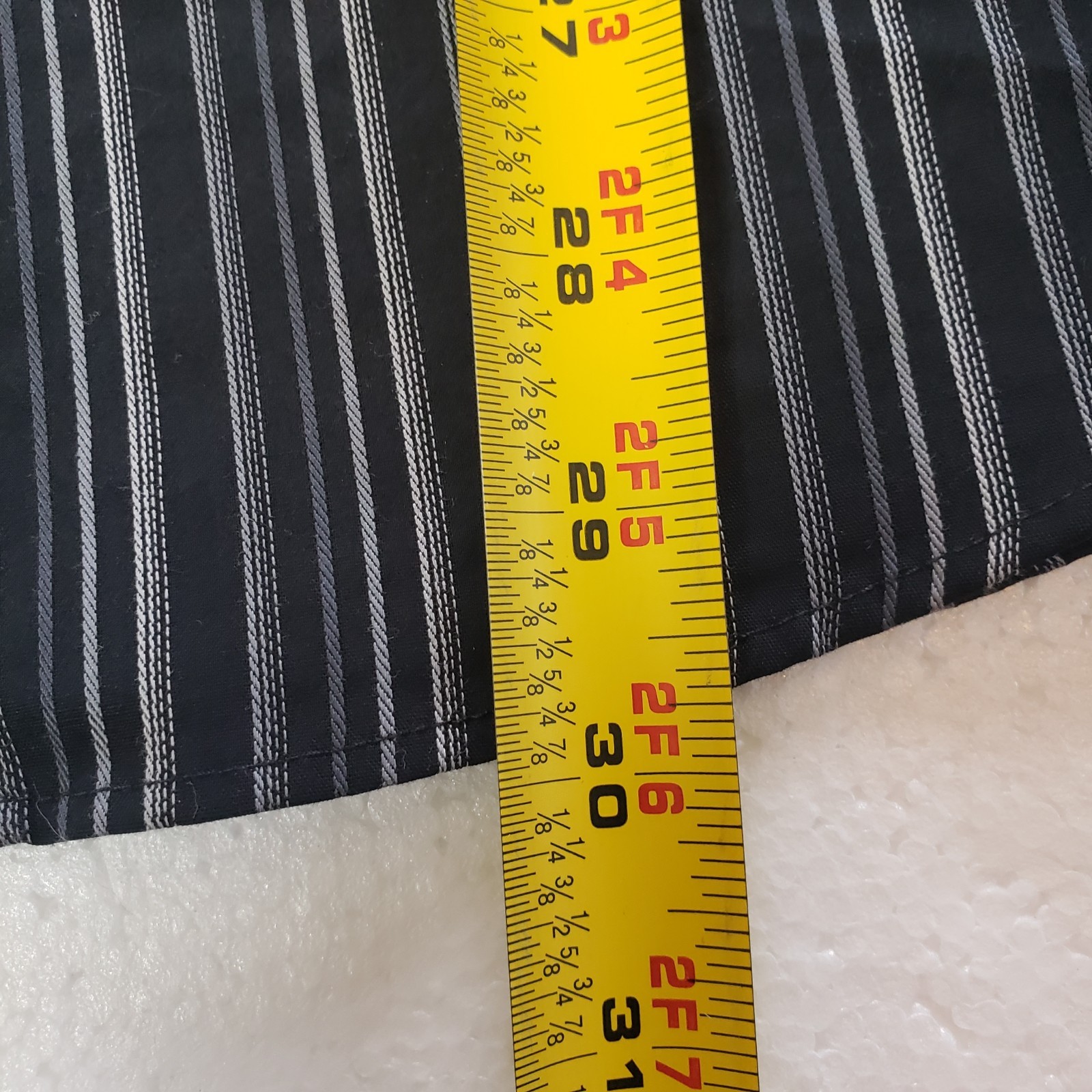NEW Men’s Axcess Essentials, Black and Gray Striped Long Sleeve Shirt, Size Med.
