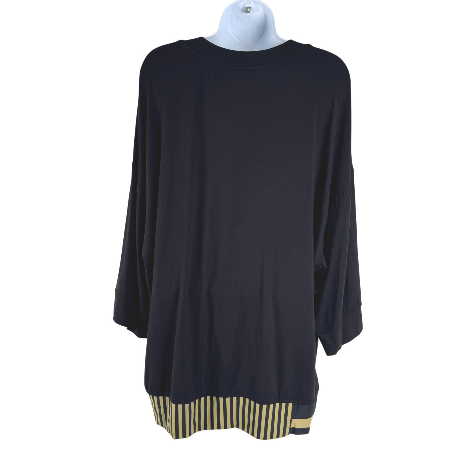 Tekbika By Alembika Tunic Top XS Black Lagenlook Stretch Viscose Blend TP-3968