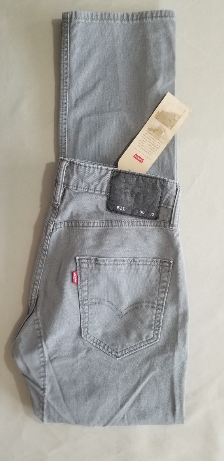 LEVI STRAUSS Men Rare Black Patch 511 Slim Fit Denim Jeans – 30×32 Gray