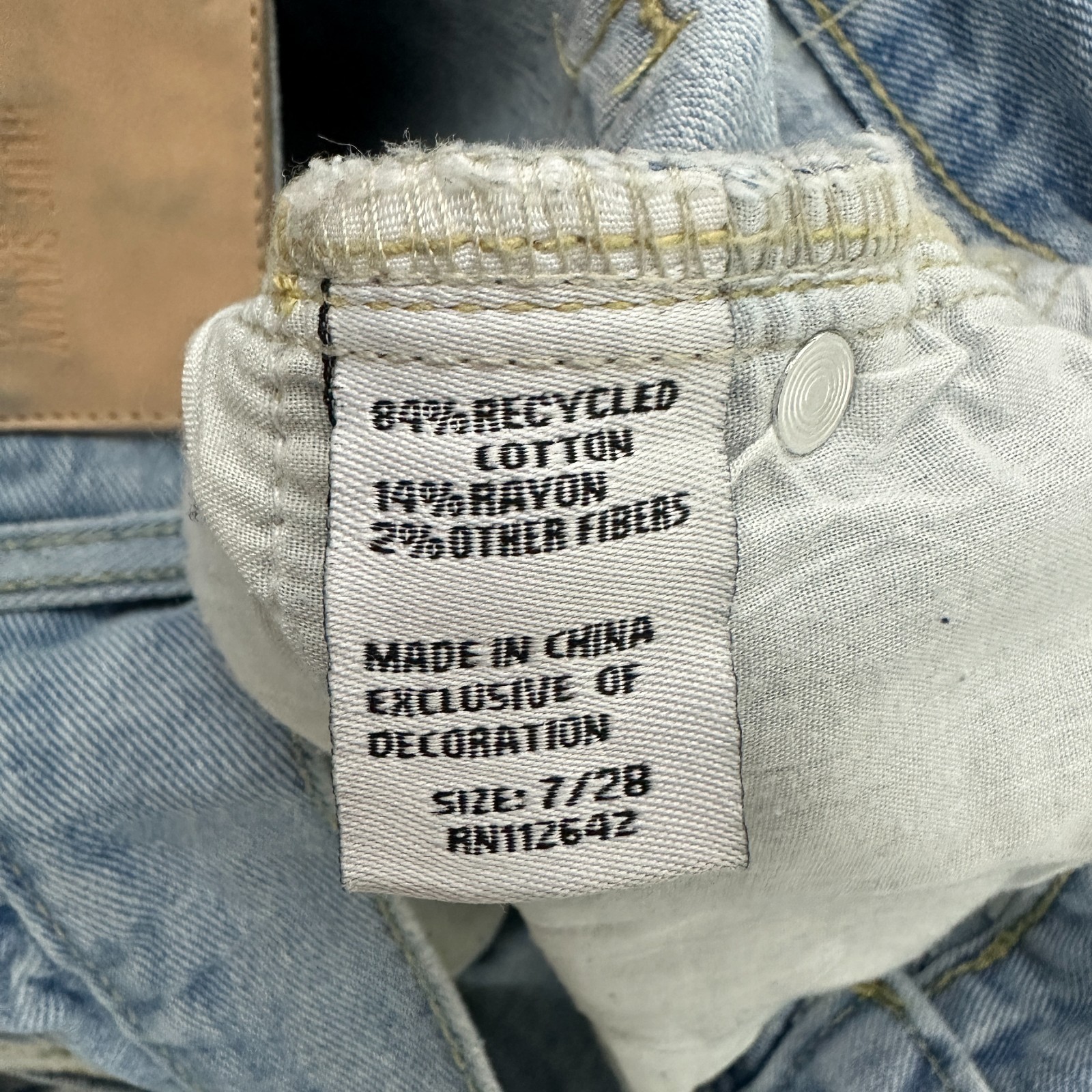 Blue Savvy Straight Button Fly Distressed Raw Hem Women’s size 7 Blue Denim Jean