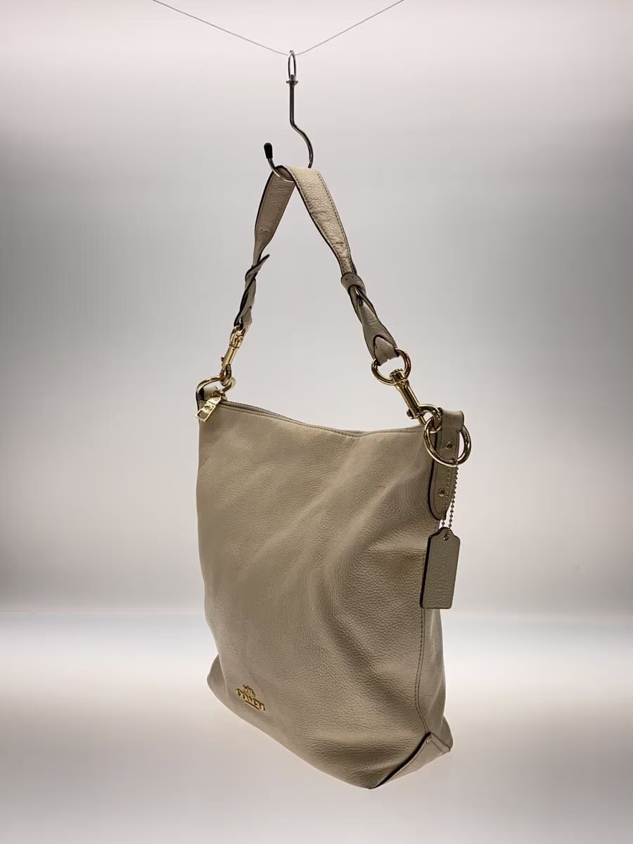 COACH Coach Shoulder Bag Leather CRM Plain F31507