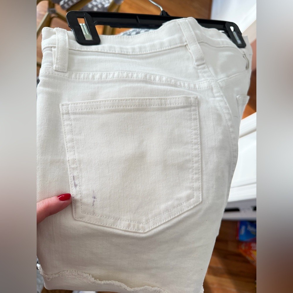 🤍 J.Crew High-Waisted White Denim Shorts – Size 27 🤍