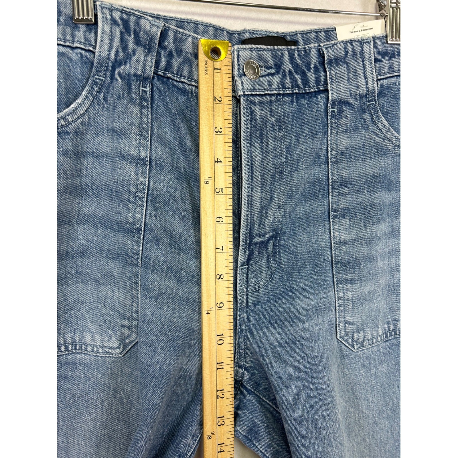 Utility Workwear Free Assembly Womens 12 Blue Carpenter Barrel Jeans Raw Hem
