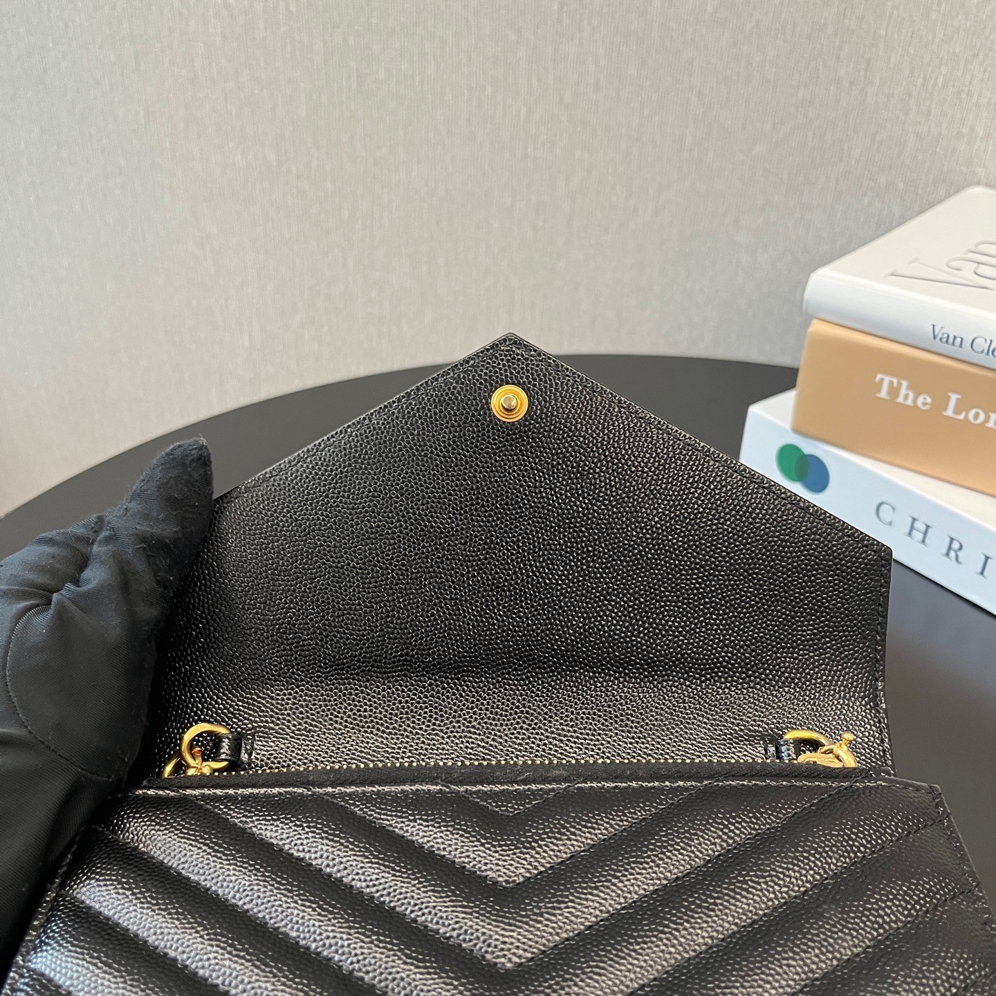 YSL Monogram Envelope WOC Small Black Caviar Calfskin Crossbody US Ship