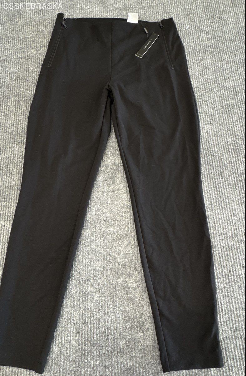 T Tahari Women’s Brina Pant Black Side Zip Stretch Slim Leg Sz L NWT