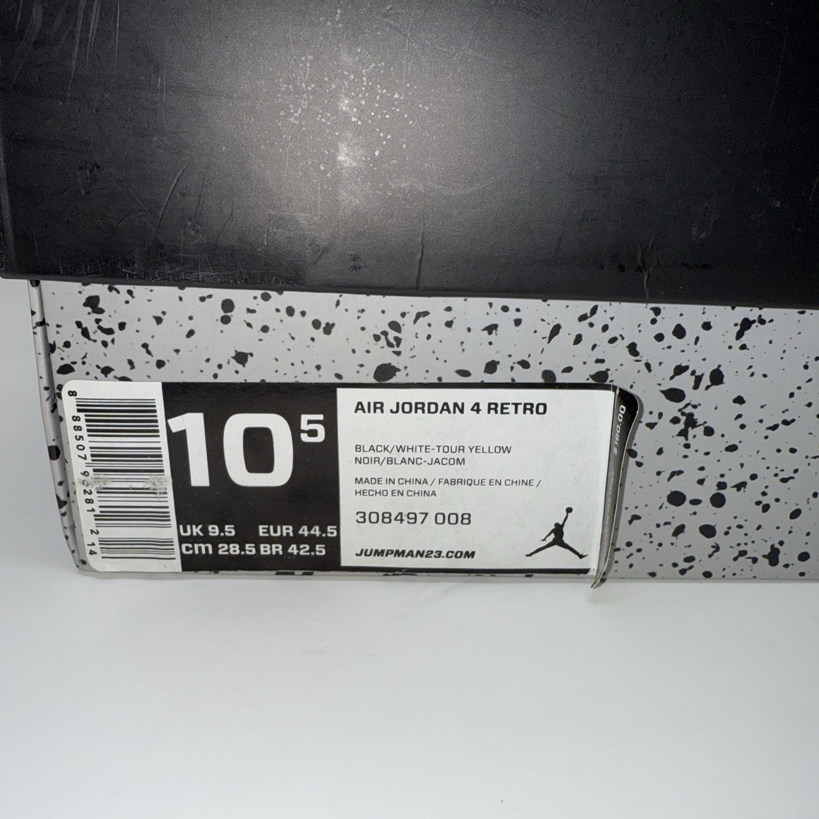 Nike Air Jordan 4 Retro Thunder Men’s Size 10.5 Black Yellow