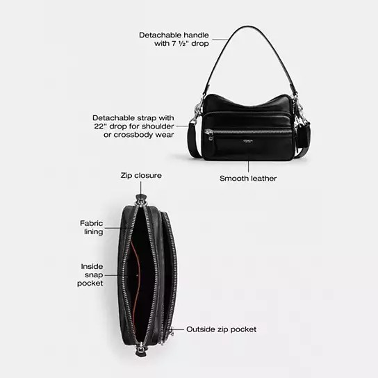 NEW Coach Dakota Crossbody Bag in Loved Leather Black Light Tan CDS84 NWT Unisex