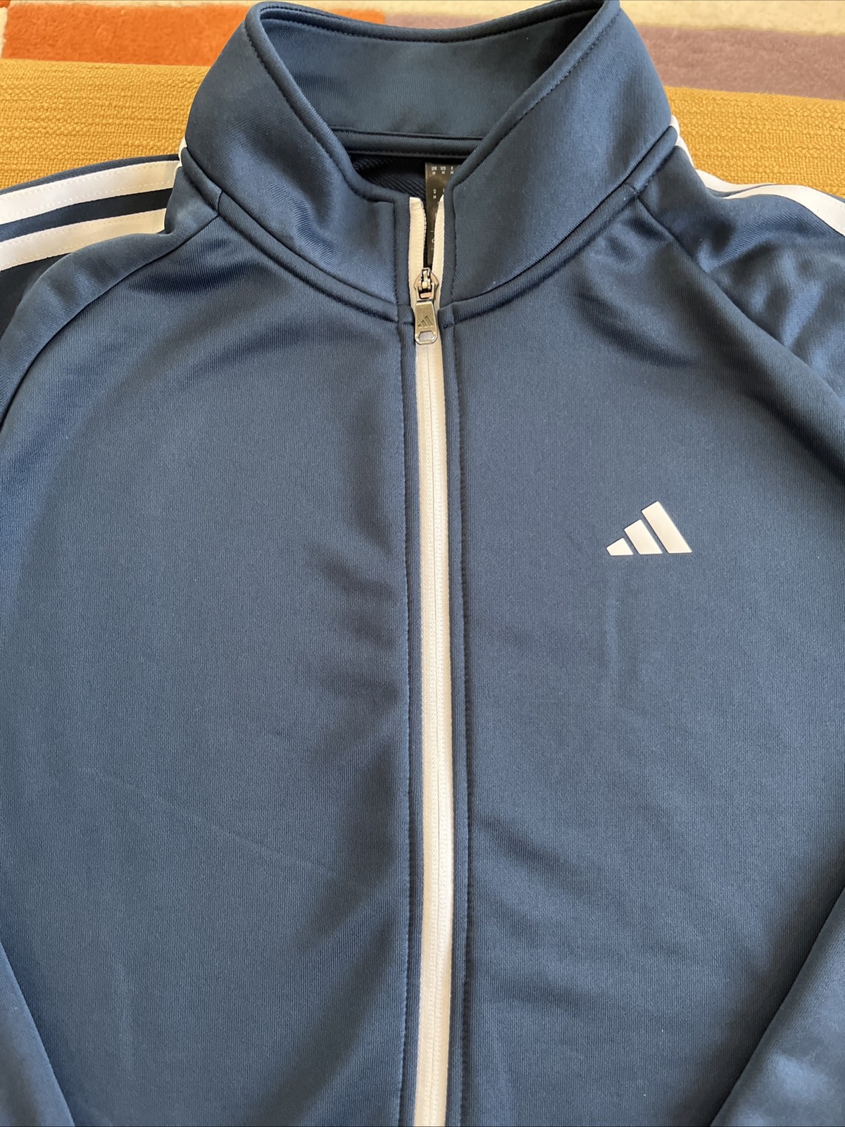 $60 NWT Mens ADIDAS 1 BLUE/White 1 Gray/WhiteTrack Jogging Athletic Jacket, Sz M