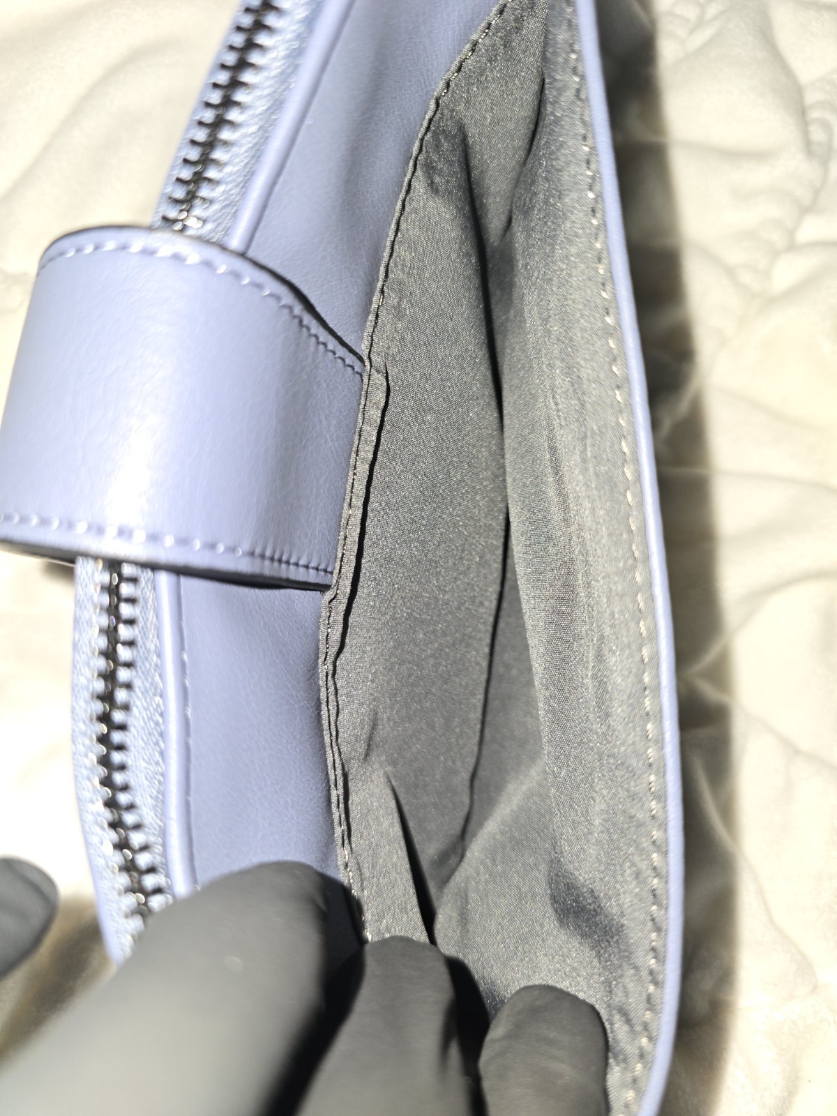 Time And Tru Light Blue Women’s Wristlet Bag Strap Accent Zipper Silver Hardware