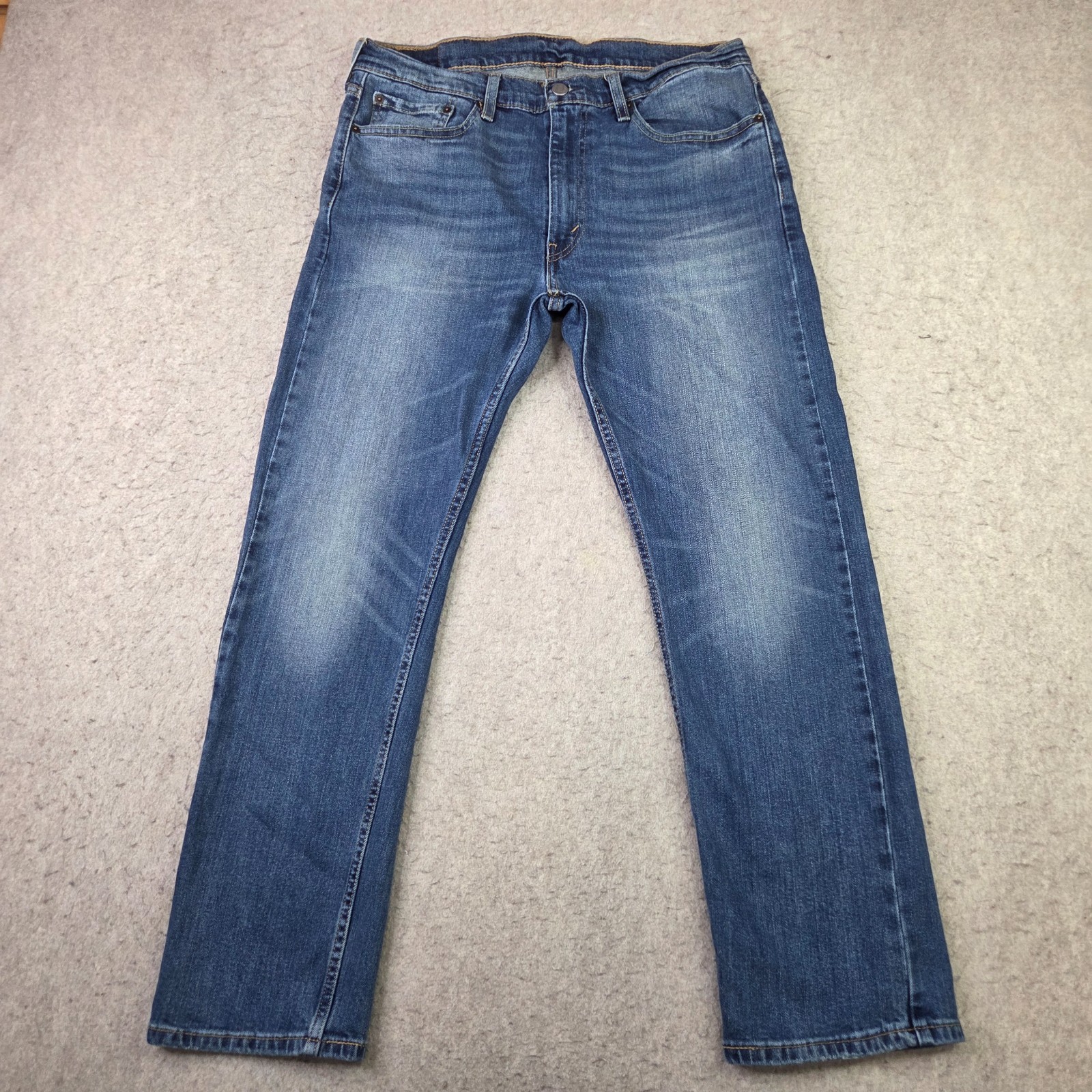 Levi’s 513 Slim Straight Jeans Mens 34×29 Medium Wash Stretch Casual Whi8skered