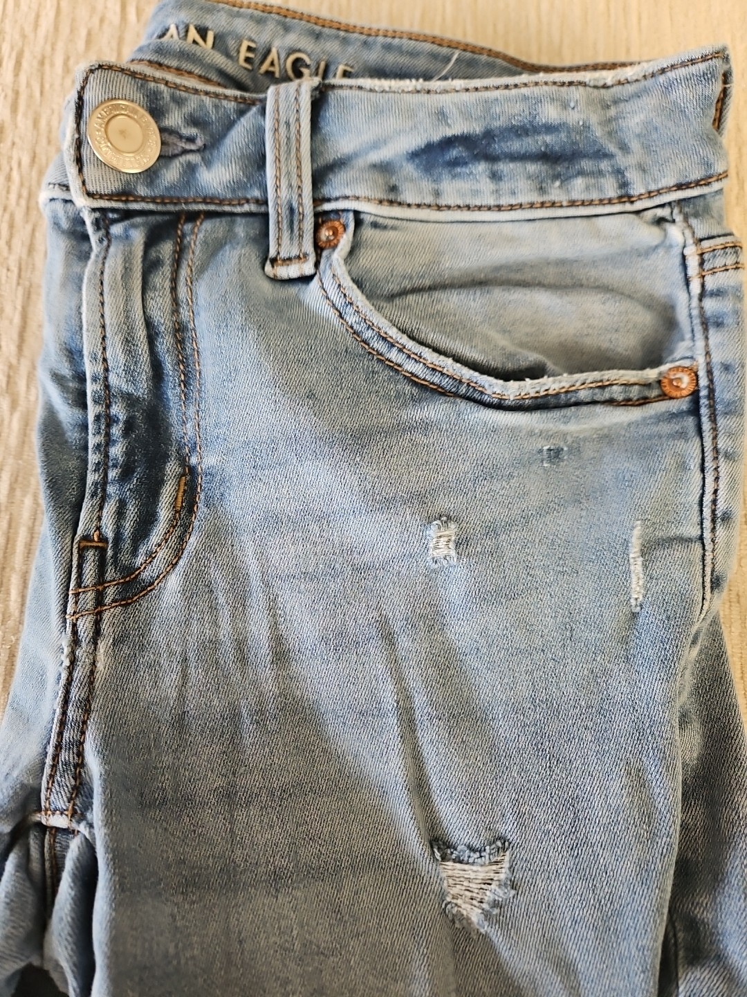 American Eagle Women Size 6 Short Jean Blue Next Level Stretch RN 54485 CA 03873