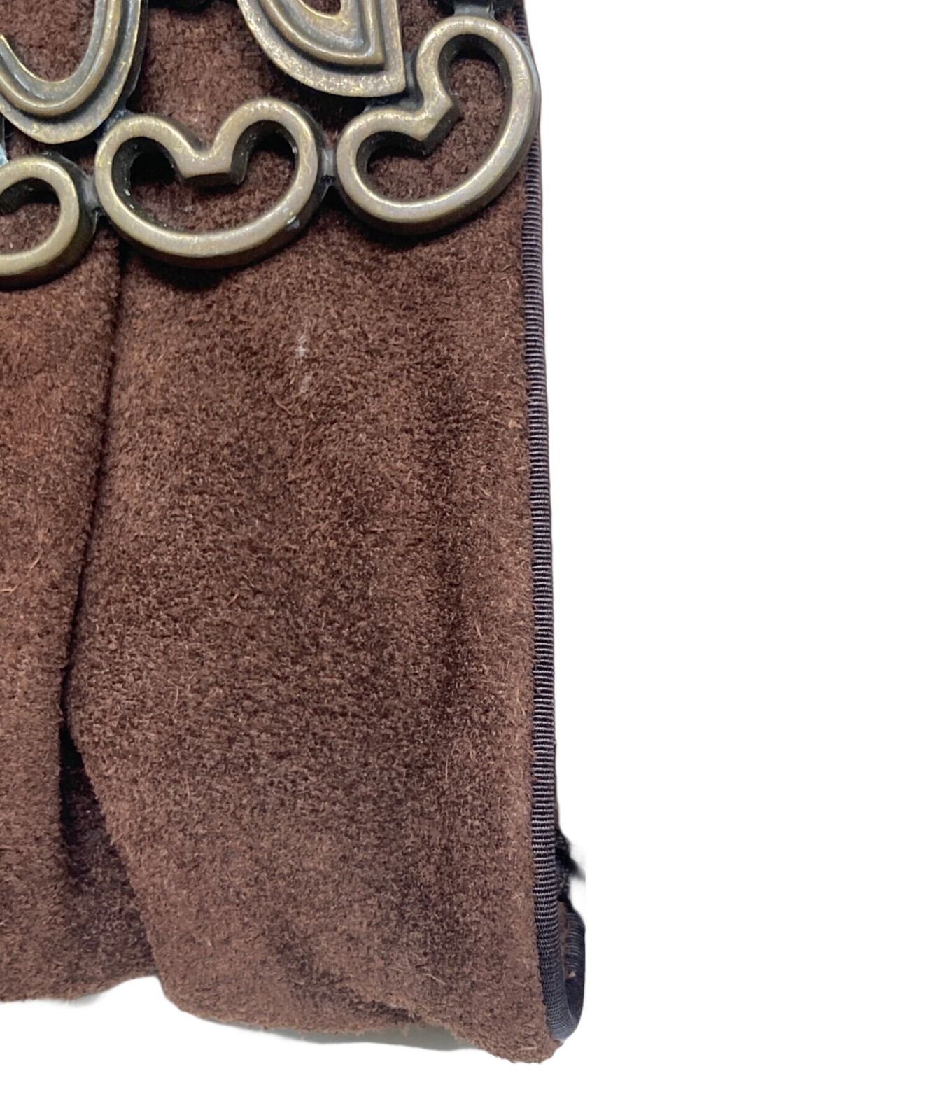 DOLCE&GABBANA Shoulder Bag Suede Brown Vintage Authentic From Japan