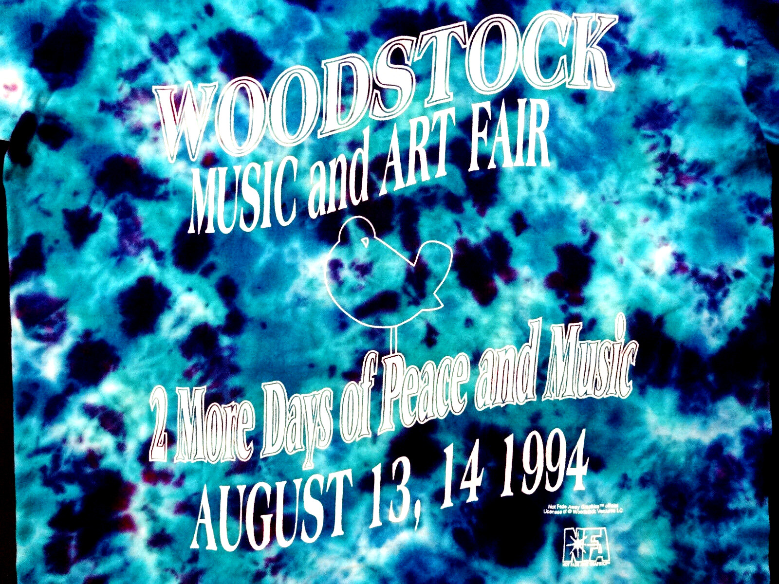 Woodstock Shirt T Shirt 1994 Vintage Music Art Fair Bob Dylan Santana Tie Dye XL