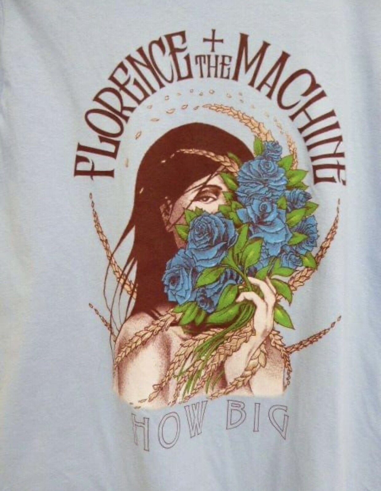 New Florence And The Machine How Big Tour S to 5X Light Blue T-shirt GC4440