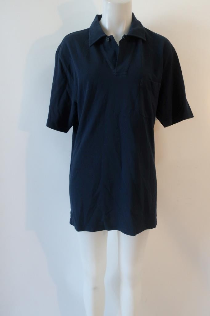 Mens Loro Piana Teal-Blue (Item- 55) Cotton Pocket Pique Polo Shirt XL