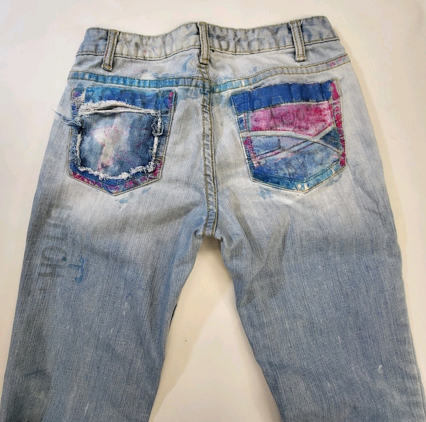 Aeropostale Jeans Hailey Skinny Flare Curvy Size 5/6 Long Art to Wear Y2K READ