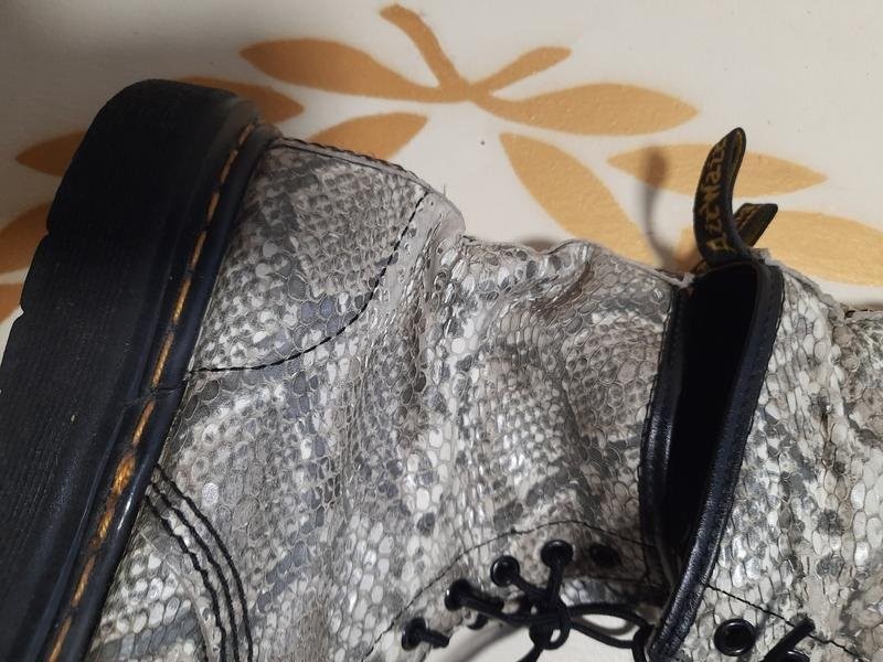 Women Dr. Martens Boots Grey Python Leather 40