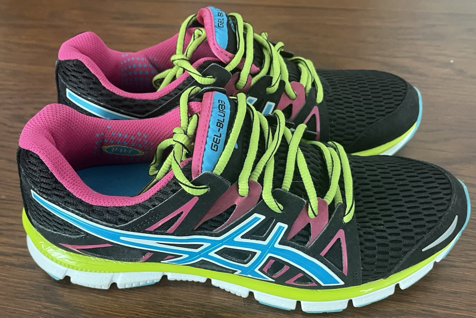 Asics Gel-blur 33 Solyte Women’s 9 Running Sneakers Shoes Black Pink Blue Exc
